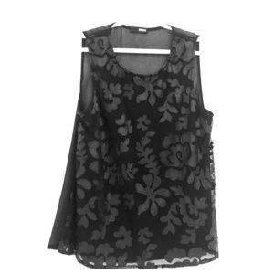 Brooklyn Industries Sheer Blouse with Leather